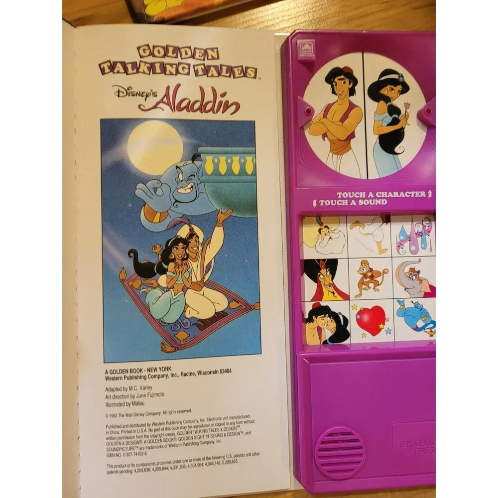 Vintage Golden Sound Story Disney Beauty & The Beast Bambi Aladdin Tested Works